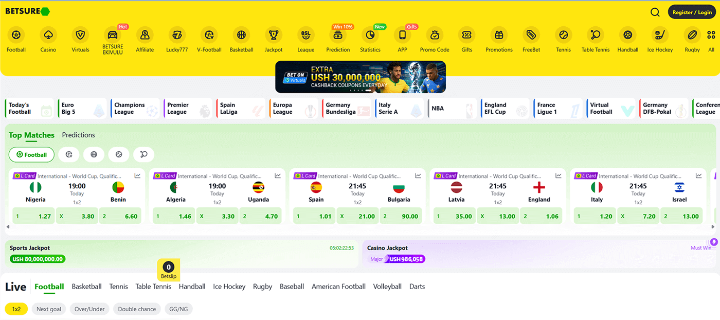 Betsure Sportsbook in Uganda - Expert Overview